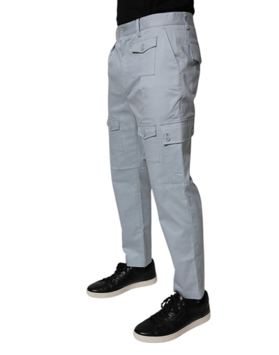 Pantalon cargo fuselé en coton bleu clair Dolce &amp; Gabbana