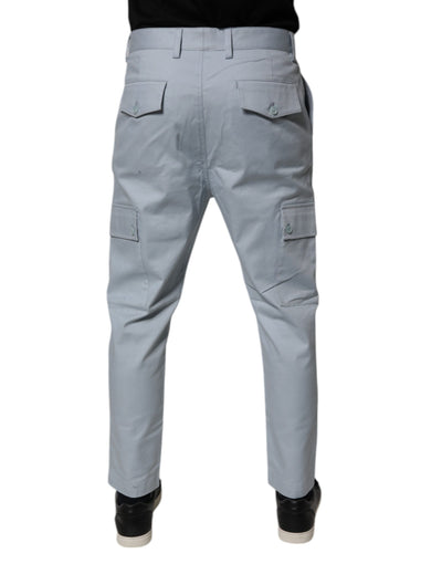 Pantalon cargo fuselé en coton bleu clair Dolce &amp; Gabbana