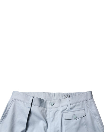 Pantalon cargo fuselé en coton bleu clair Dolce &amp; Gabbana