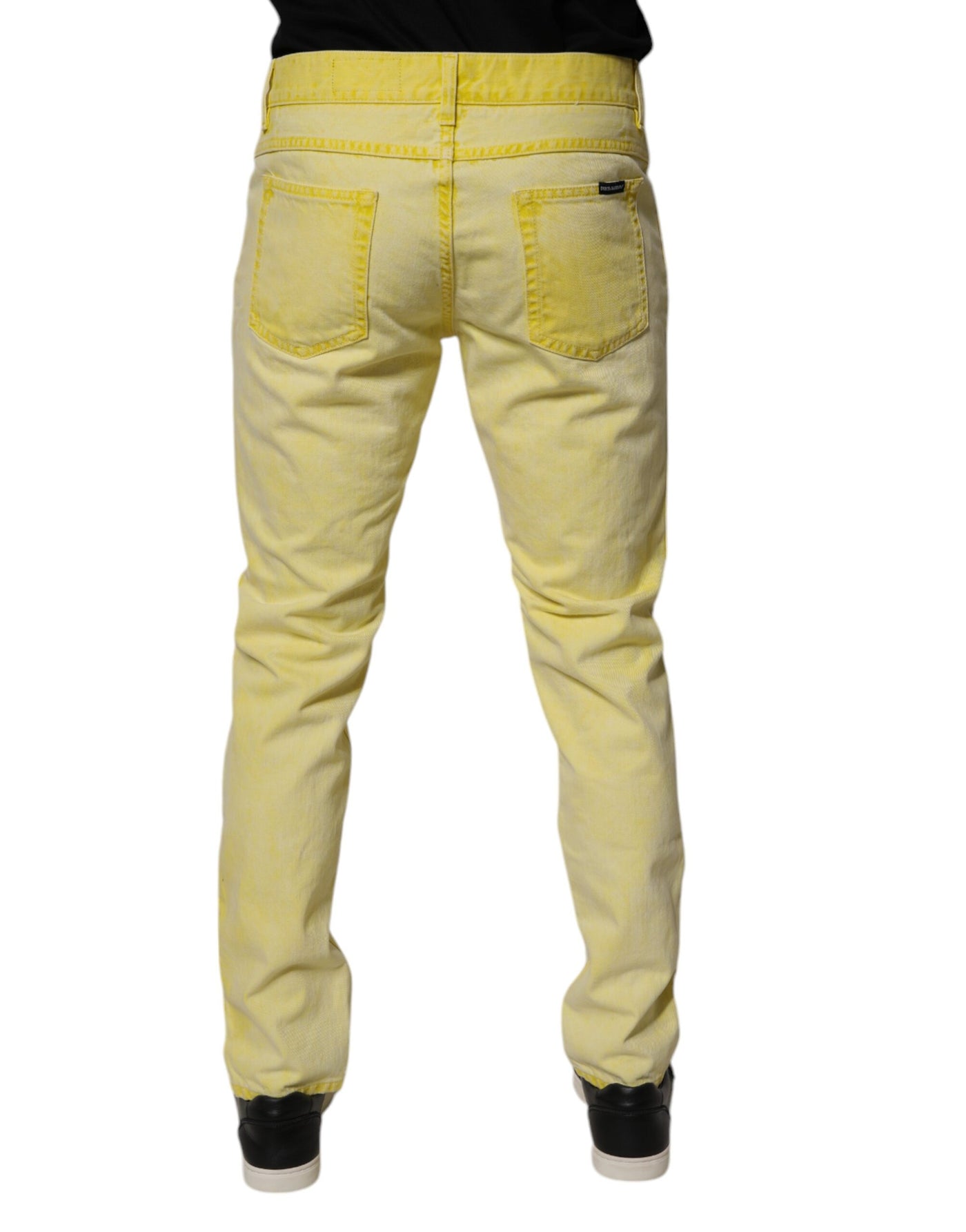Jean skinny en coton stretch jaune Dolce &amp; Gabbana pour homme