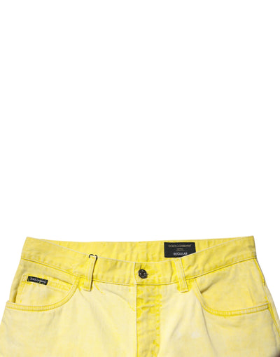 Jean skinny en coton stretch jaune Dolce &amp; Gabbana pour homme