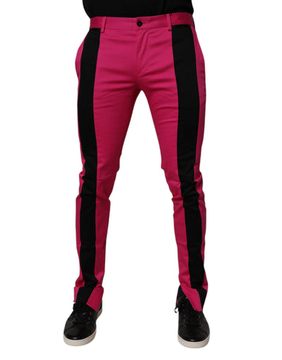 Pantalon slim à rayures roses et noires Dolce &amp; Gabbana pour homme