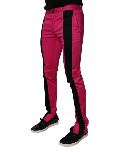 Pantalon slim à rayures roses et noires Dolce &amp; Gabbana pour homme