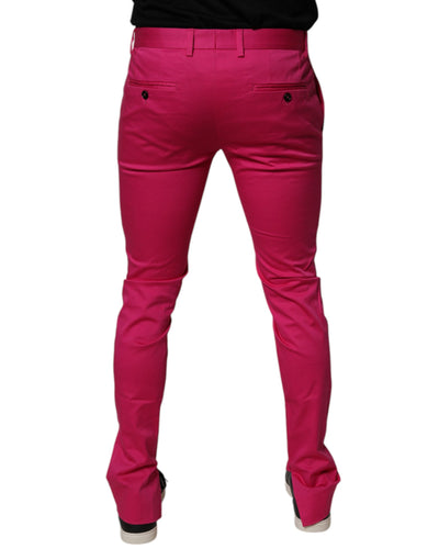 Pantalon slim à rayures roses et noires Dolce &amp; Gabbana pour homme