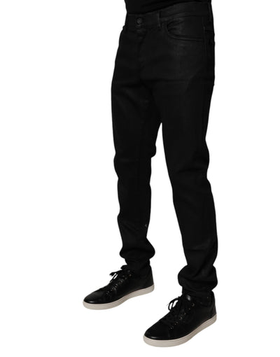 Jean skinny en coton stretch noir Dolce &amp; Gabbana pour homme