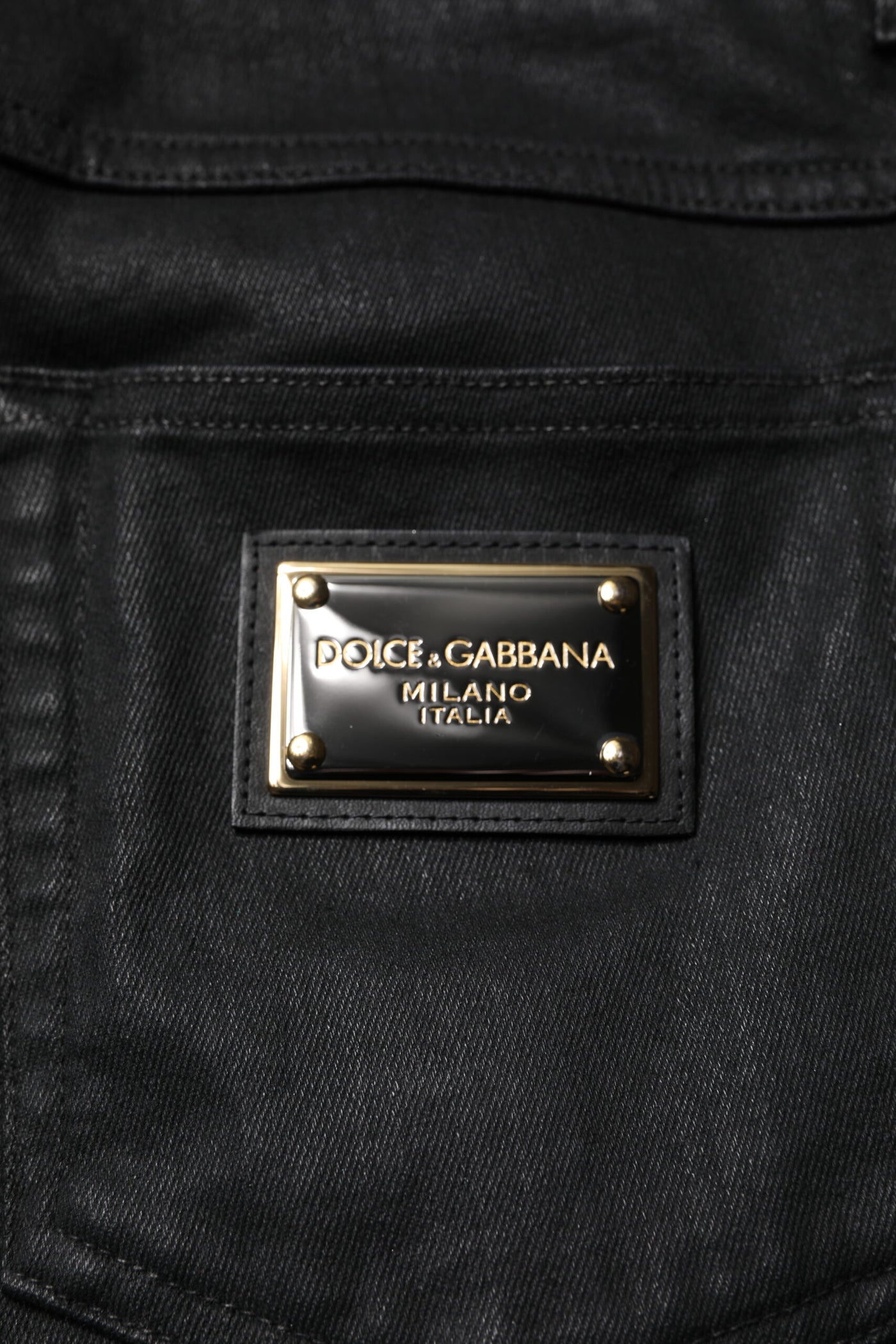 Jean skinny en coton stretch noir Dolce &amp; Gabbana pour homme