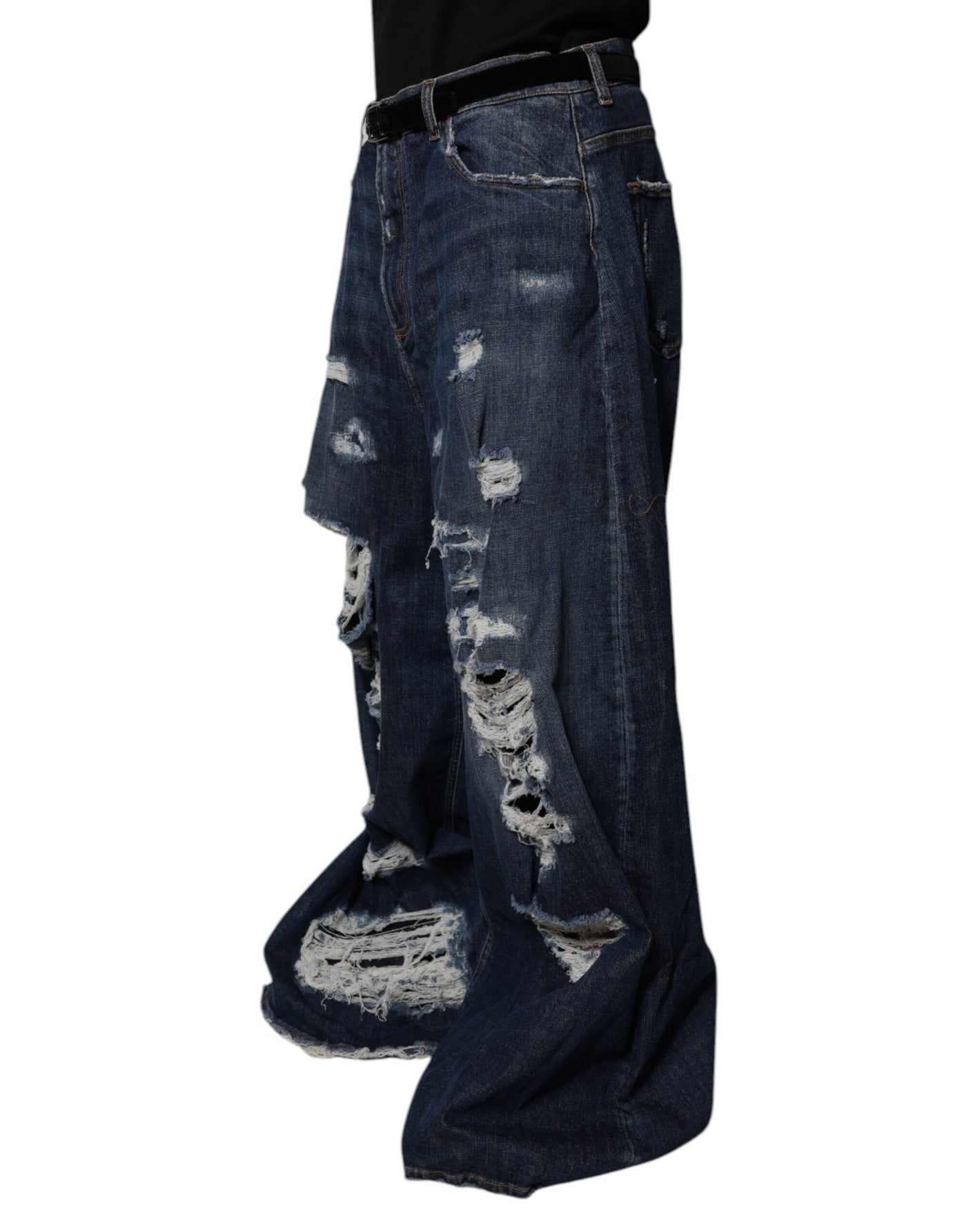 Jean large bleu foncé en denim Dolce &amp; Gabbana pour homme