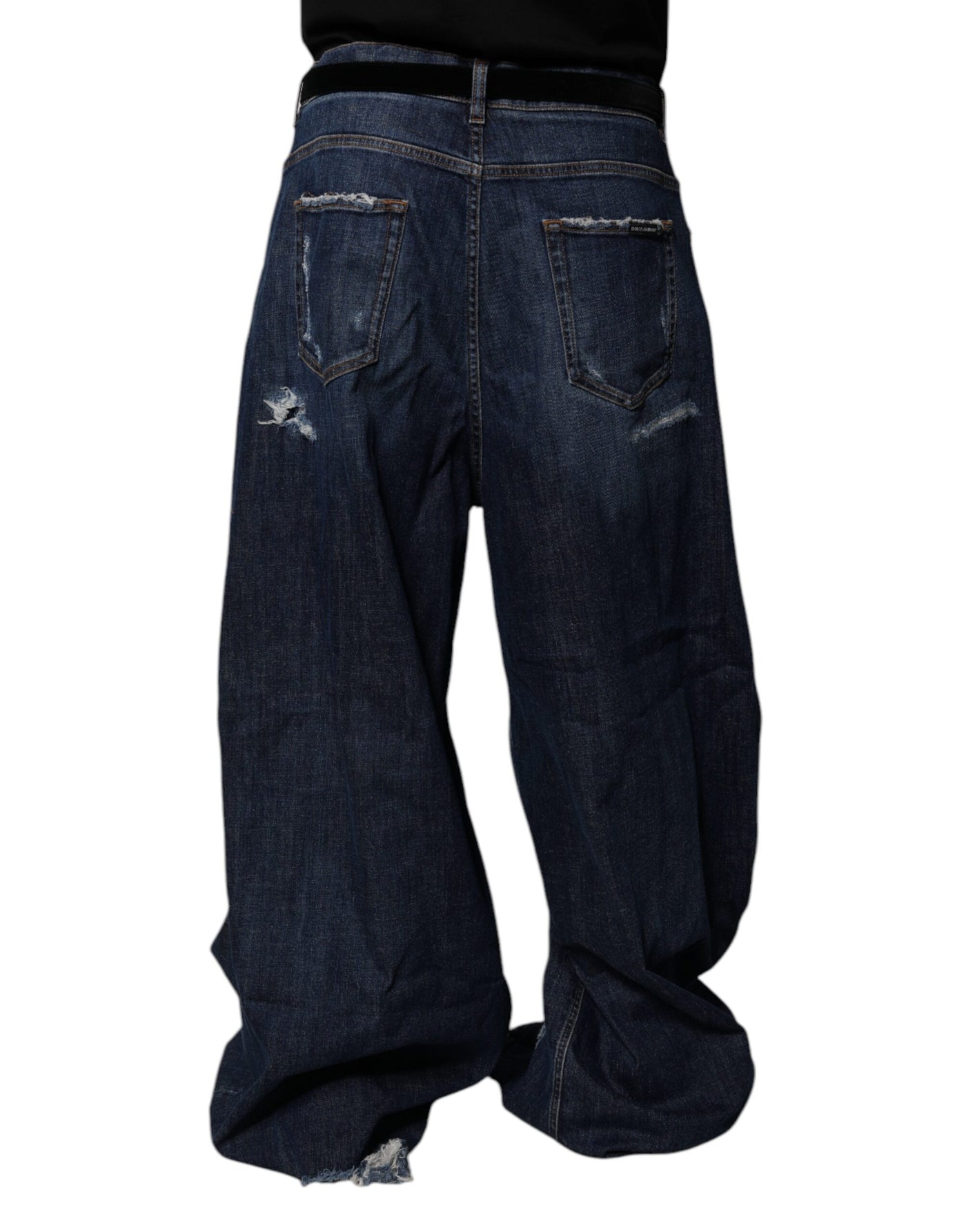 Jean large bleu foncé en denim Dolce &amp; Gabbana pour homme