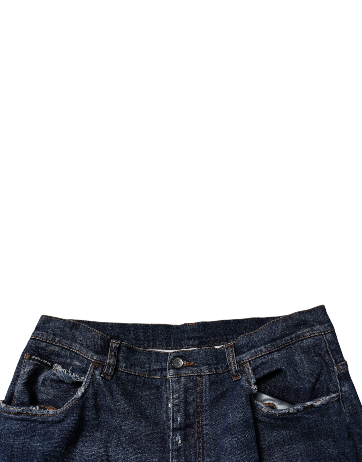 Jean large bleu foncé en denim Dolce &amp; Gabbana pour homme