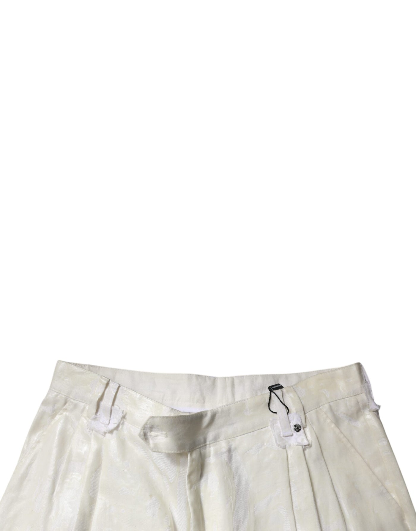 Jean droit taille moyenne en lin blanc Dolce &amp; Gabbana pour homme