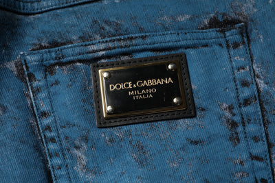 Jean skinny en coton bleu tie-dye Dolce &amp; Gabbana pour homme