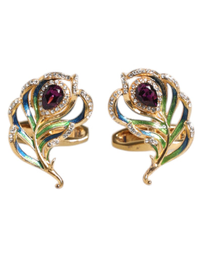 Dolce &amp; Gabbana Multicolor Pauwenveren Manchetknopen van 925 Sterling Zilver