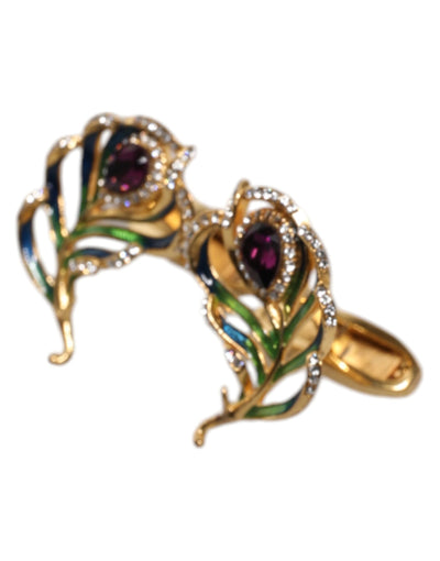 Dolce &amp; Gabbana Multicolor Pauwenveren Manchetknopen van 925 Sterling Zilver