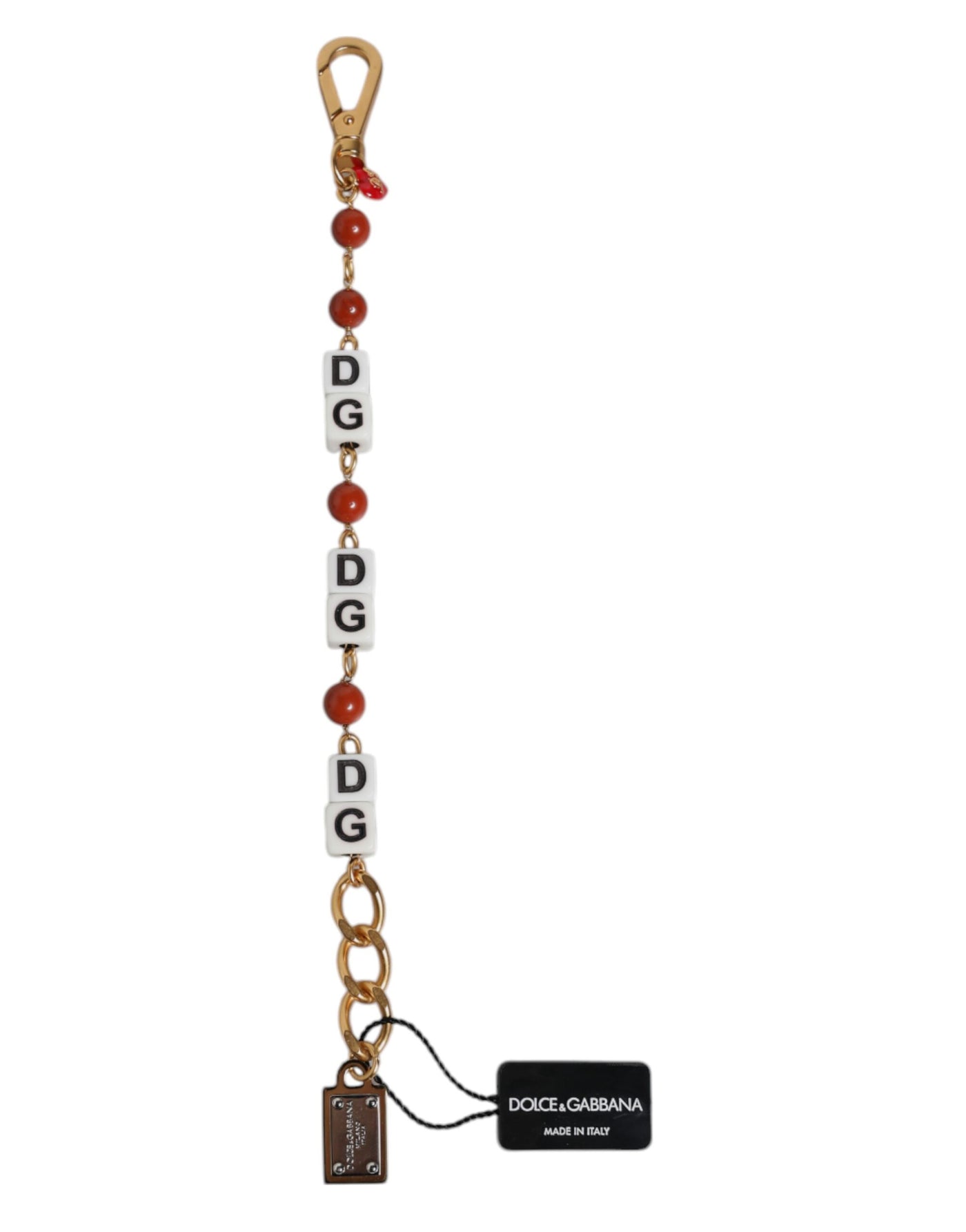 Dolce &amp; Gabbana Multicolor Goudkleurige Messing Ketting DG Logo Dice Armband