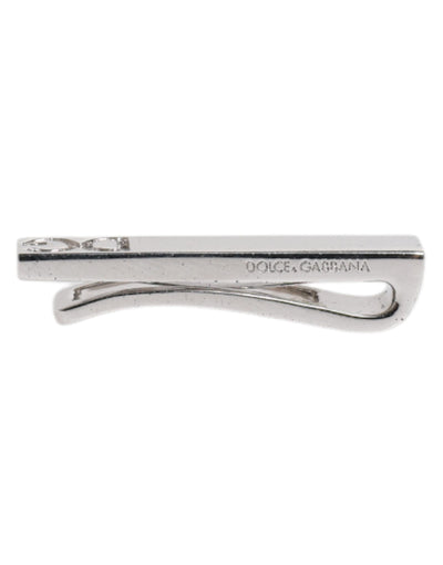 Dolce &amp; Gabbana zilveren messing stropdas clip met logo