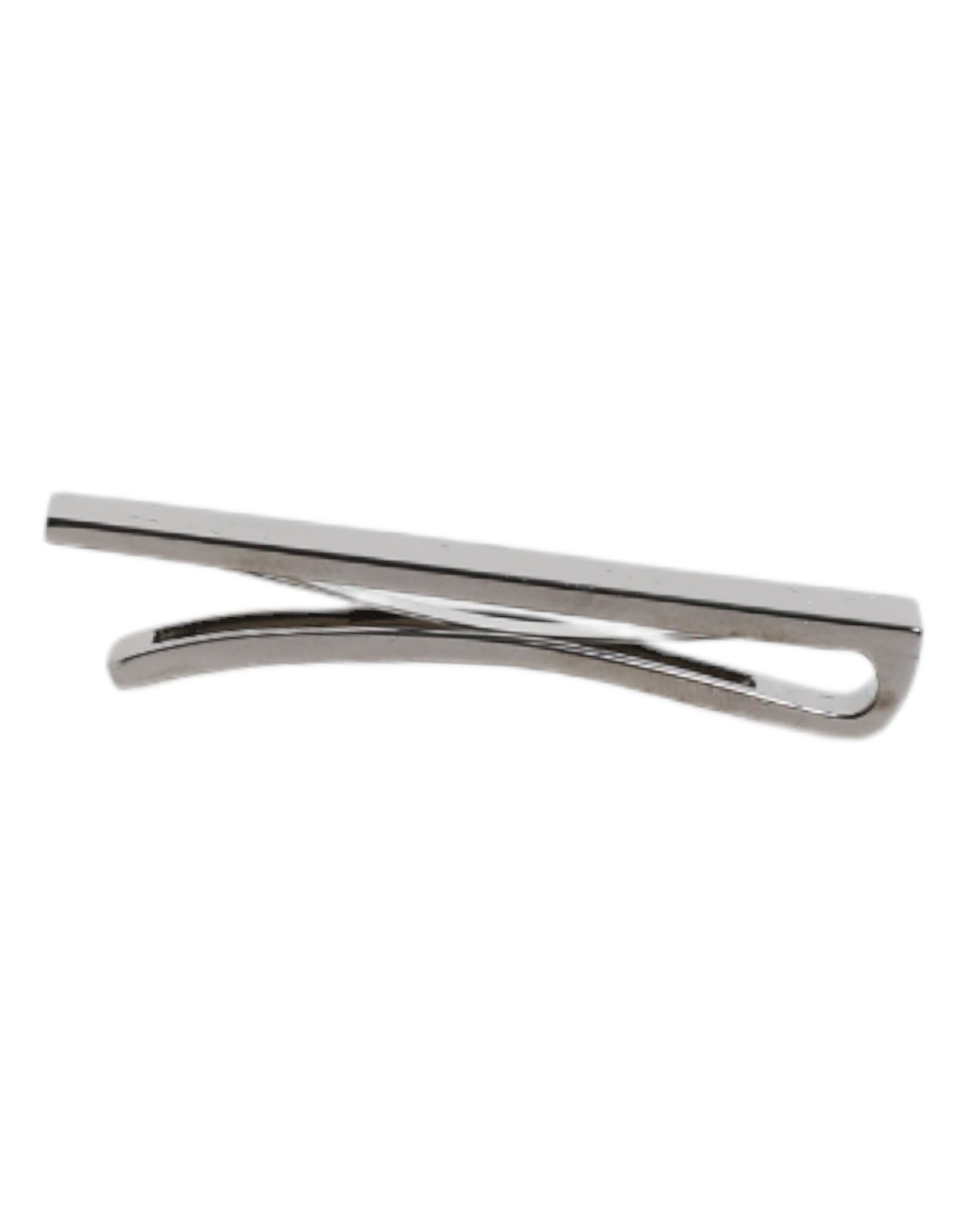 Dolce &amp; Gabbana Zwarte Toon Messing Logo Gemerkte Stropdas Clip Bar