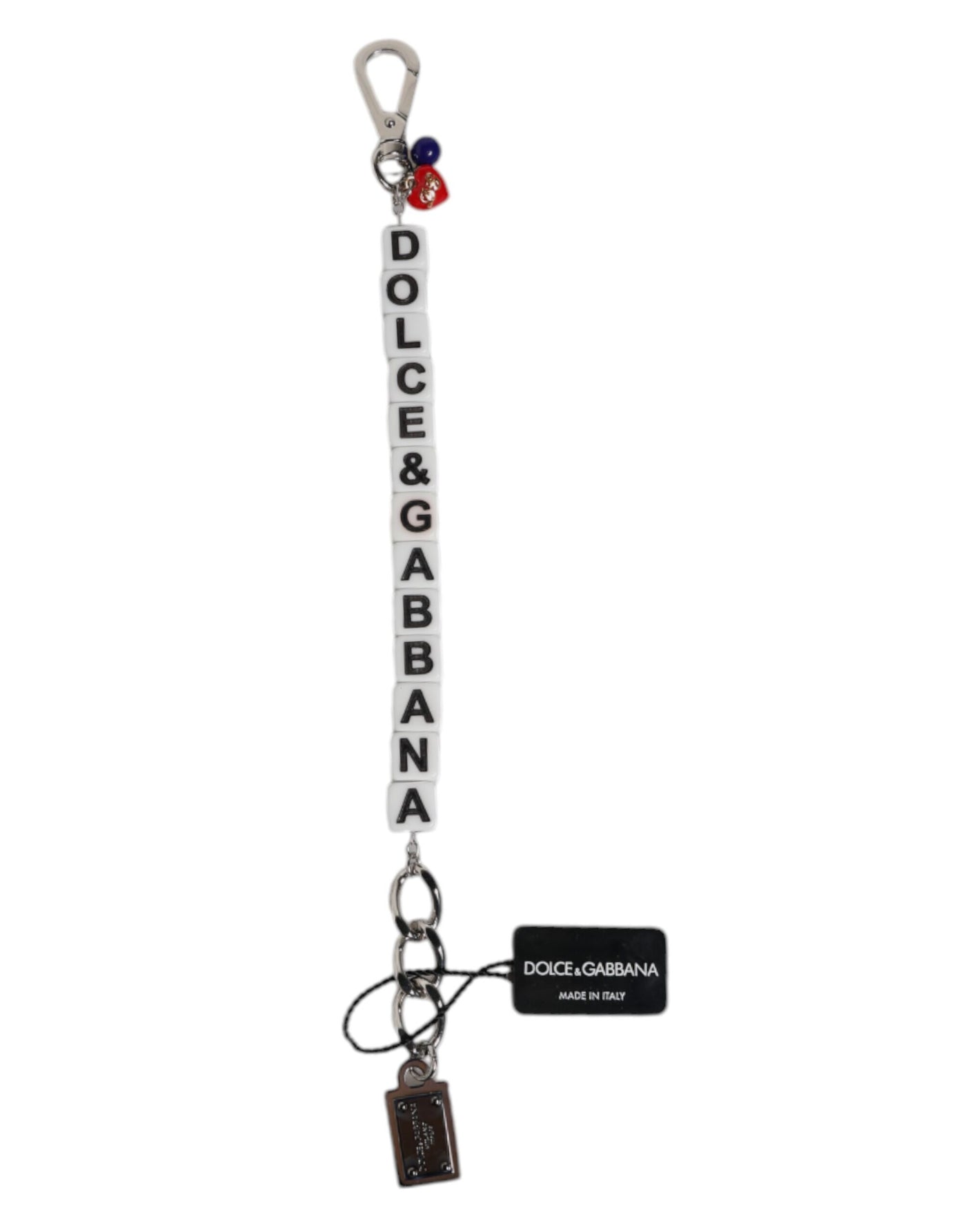 Dolce &amp; Gabbana Zilveren Messing Ketting Dobbelsteen Logo Versierde Bedelarmband