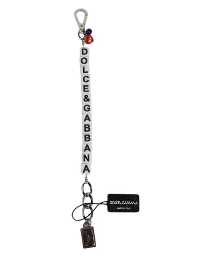 Dolce &amp; Gabbana Zilveren Messing Ketting Dobbelsteen Logo Versierde Bedelarmband