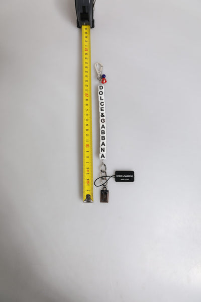 Dolce &amp; Gabbana Zilveren Messing Ketting Dobbelsteen Logo Versierde Bedelarmband