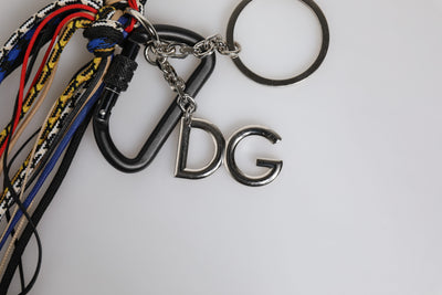 Dolce &amp; Gabbana Multicolor gevlochten touw tas met logo schouderband