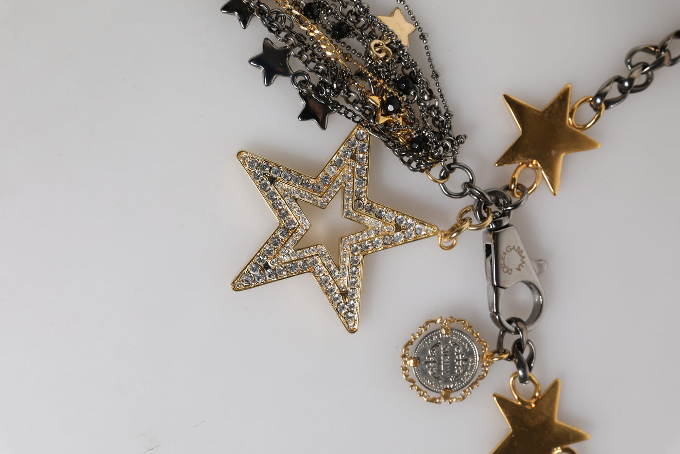 Dolce &amp; Gabbana Zilveren Gouden Messing Versierde Taillekettingriem