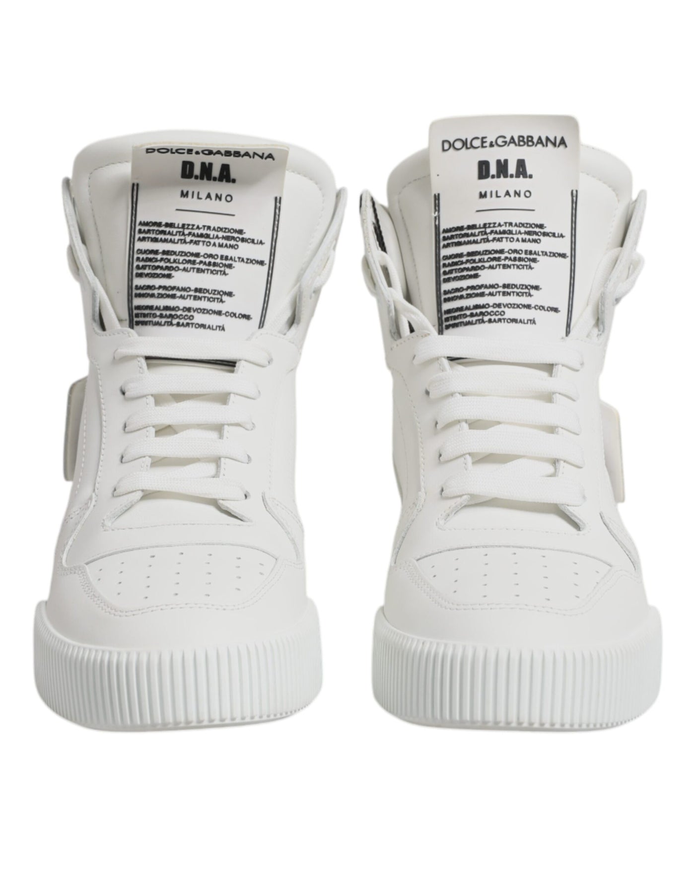 Dolce &amp; Gabbana witte leren hoge sneakers
