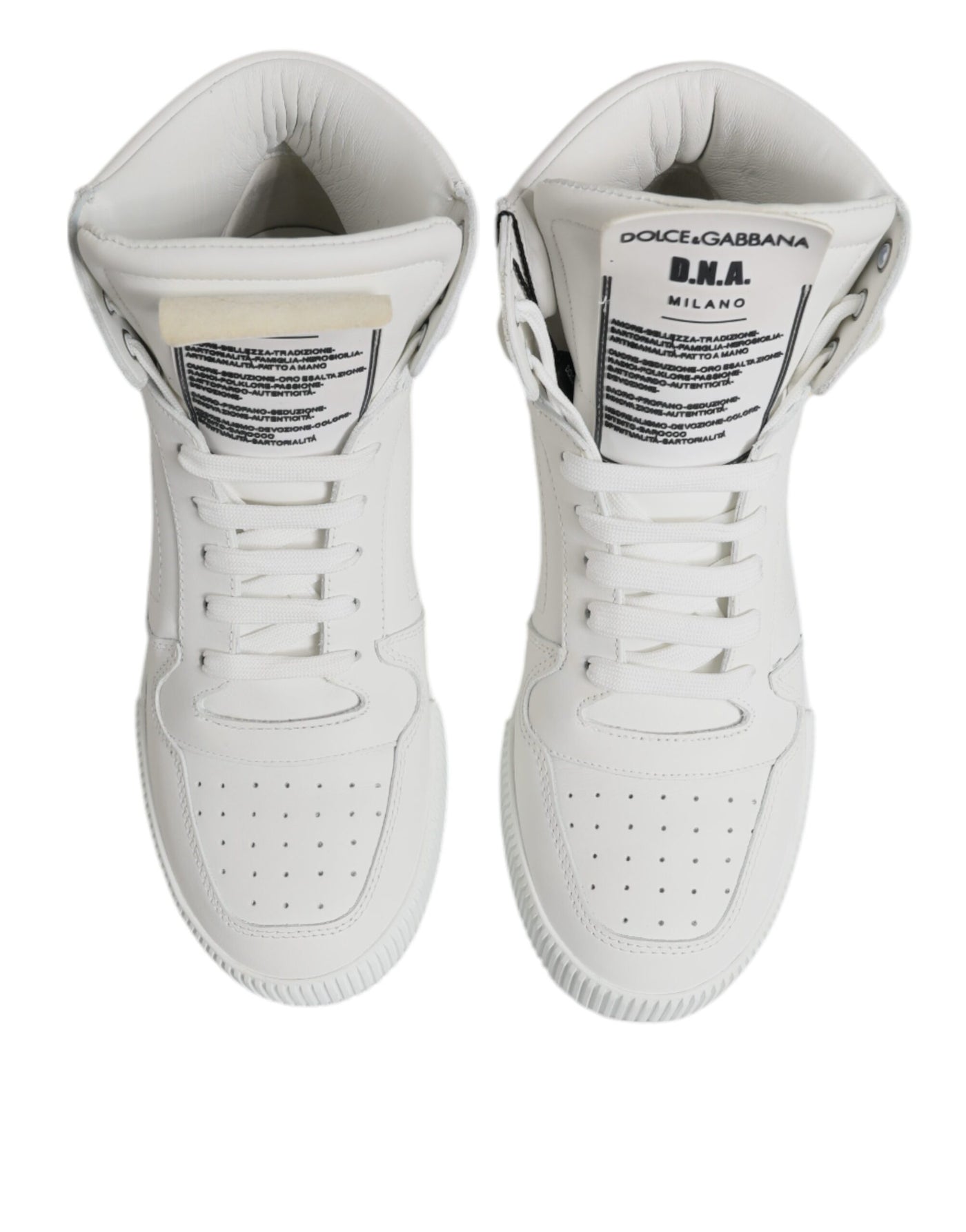 Dolce &amp; Gabbana witte leren hoge sneakers