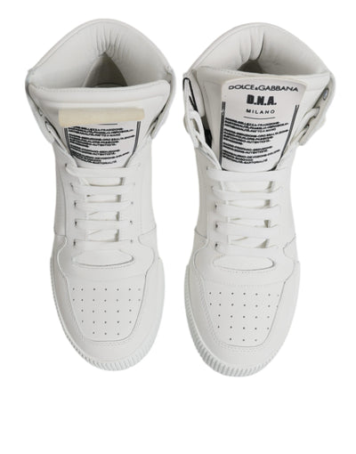 Dolce &amp; Gabbana witte leren hoge sneakers