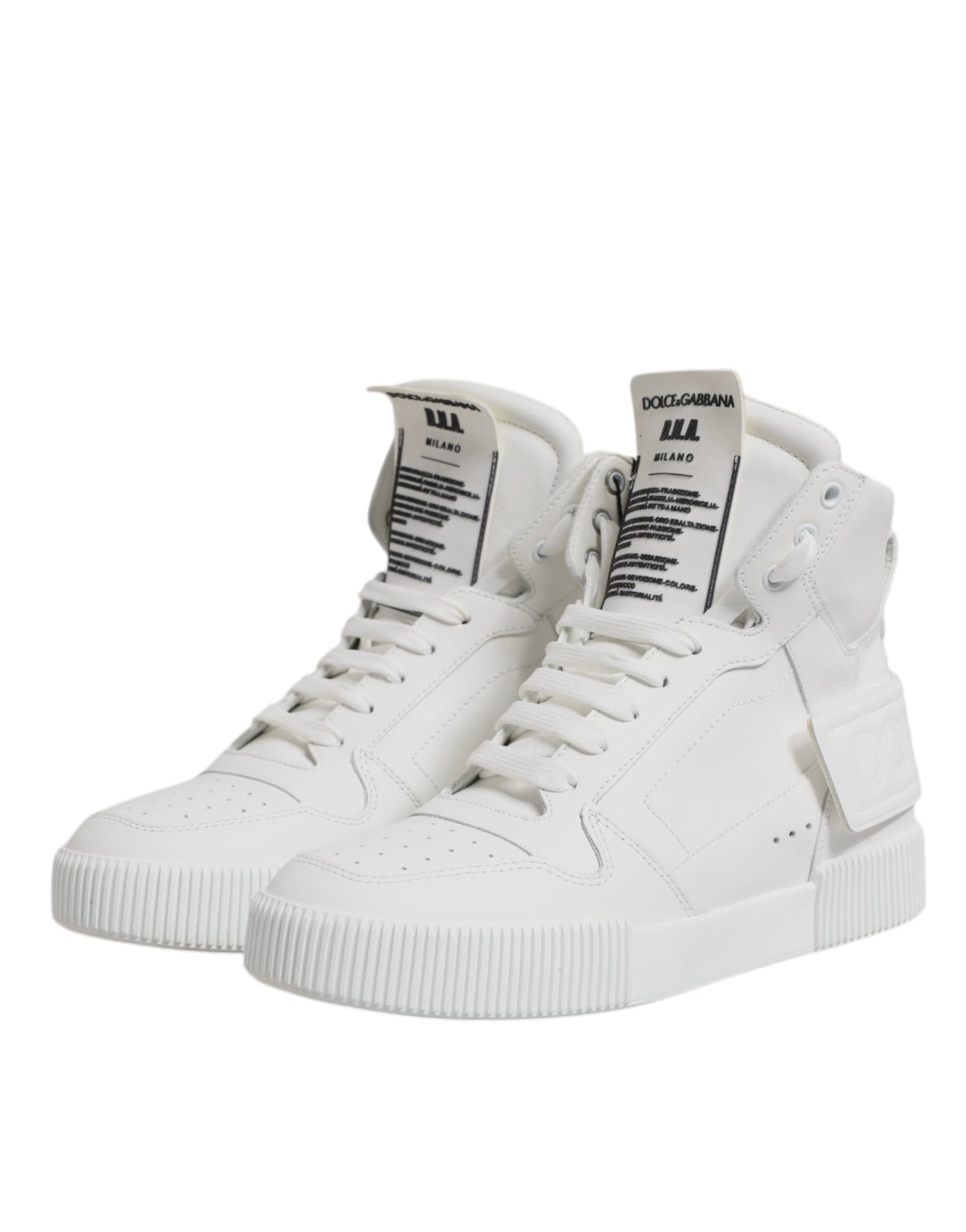 Dolce &amp; Gabbana witte leren hoge sneakers