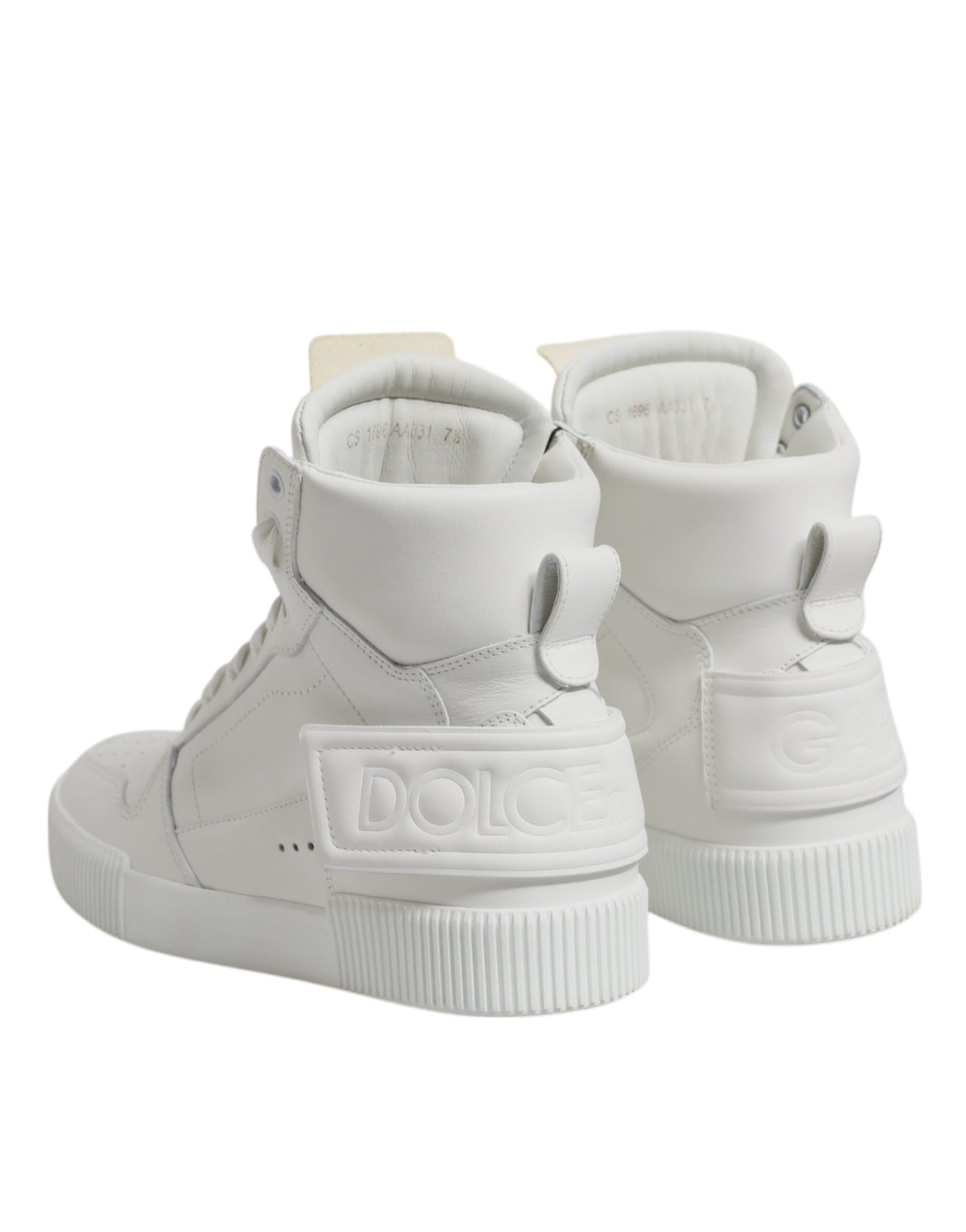 Dolce &amp; Gabbana witte leren hoge sneakers