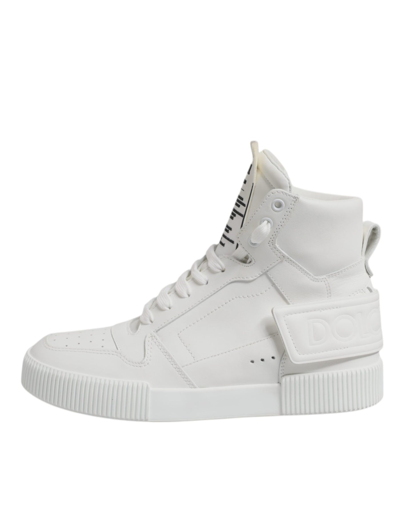 Dolce &amp; Gabbana witte leren hoge sneakers