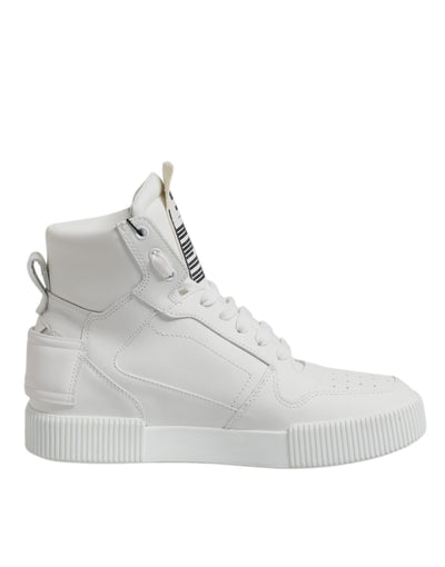 Dolce &amp; Gabbana witte leren hoge sneakers