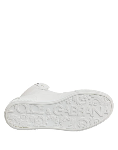 Dolce &amp; Gabbana witte leren hoge sneakers