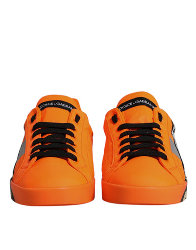 Dolce &amp; Gabbana Orange Portofino Logo Tape Heren Sneakers Schoenen