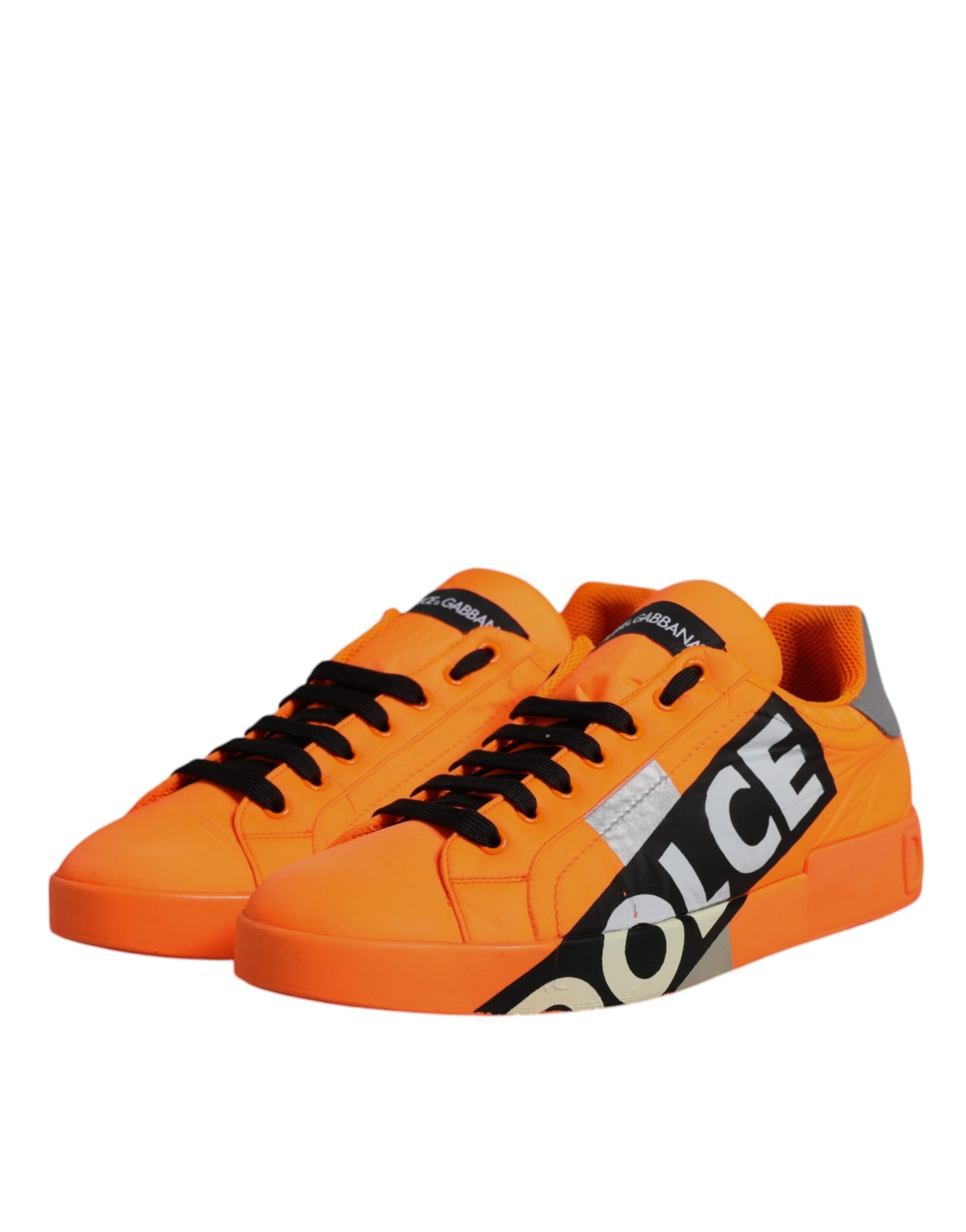 Dolce &amp; Gabbana Orange Portofino Logo Tape Heren Sneakers Schoenen