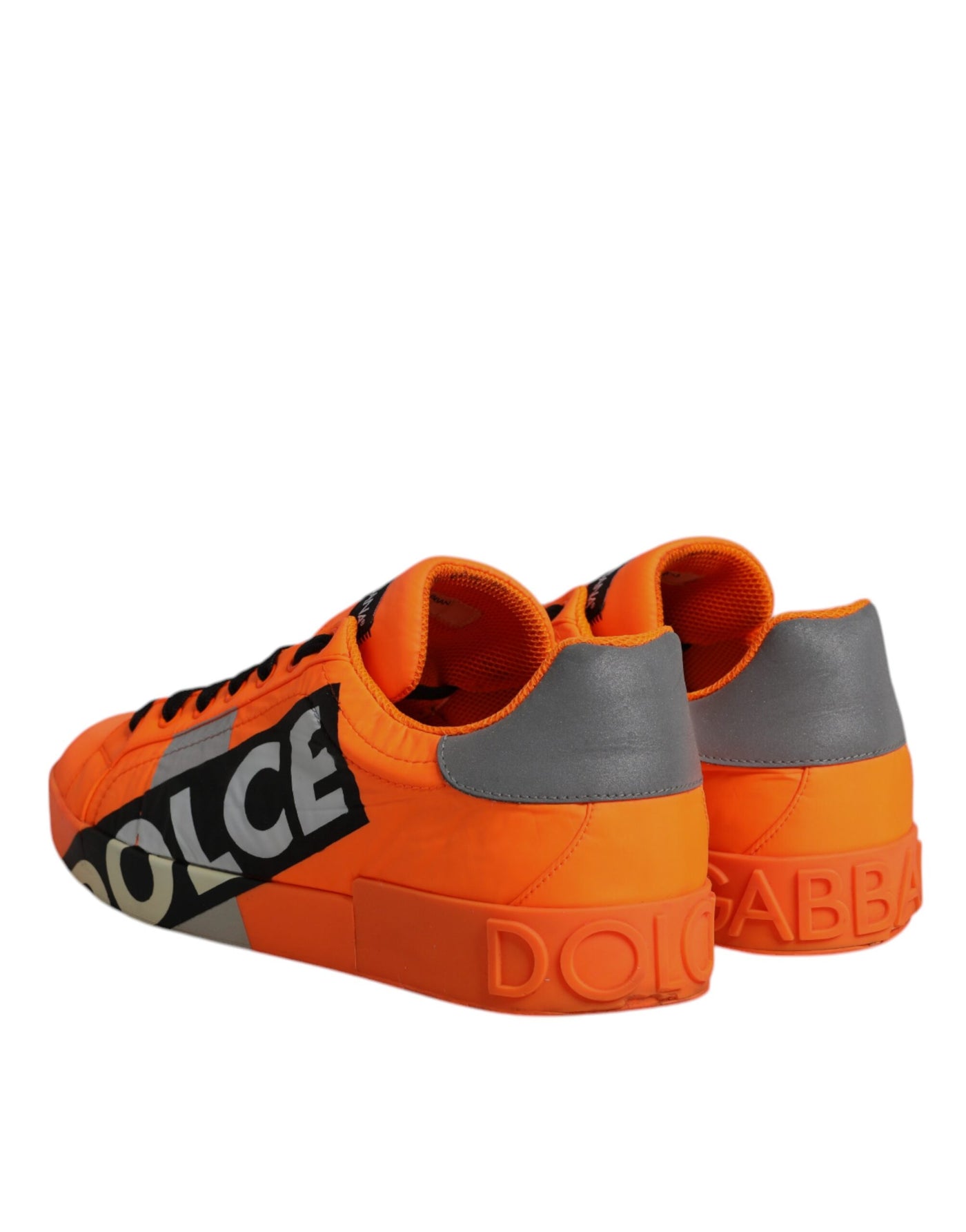 Dolce &amp; Gabbana Orange Portofino Logo Tape Heren Sneakers Schoenen