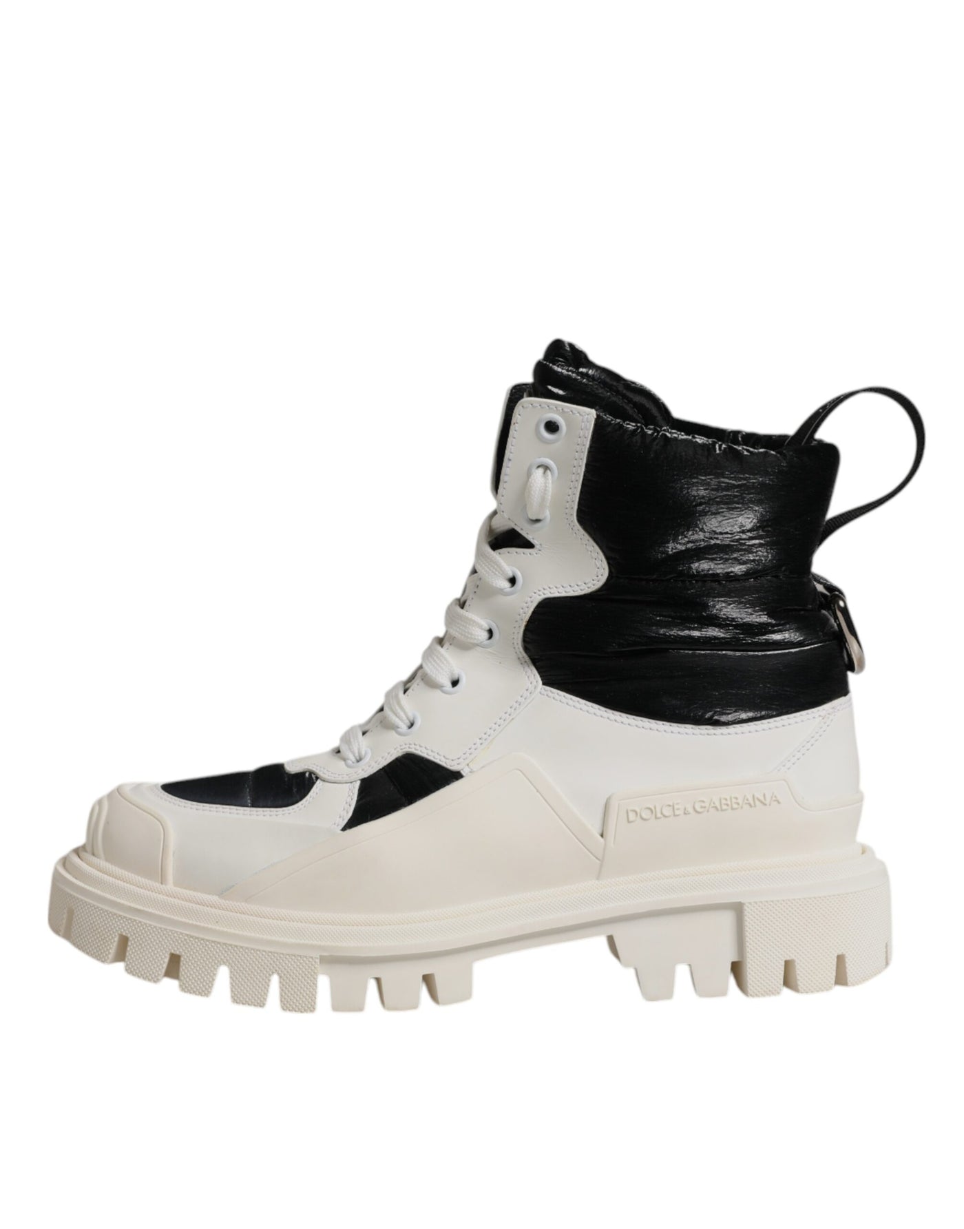 Bottes à lacets mi-mollet rembourrées blanches Dolce &amp; Gabbana