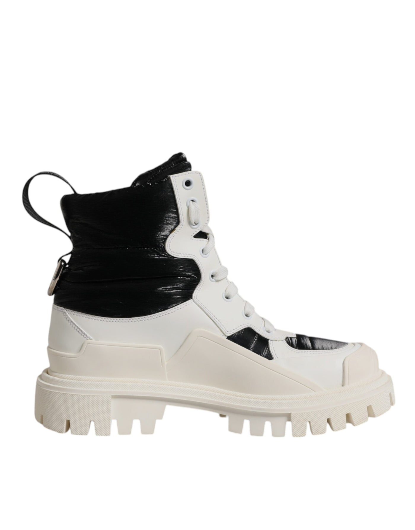 Bottes à lacets mi-mollet rembourrées blanches Dolce &amp; Gabbana