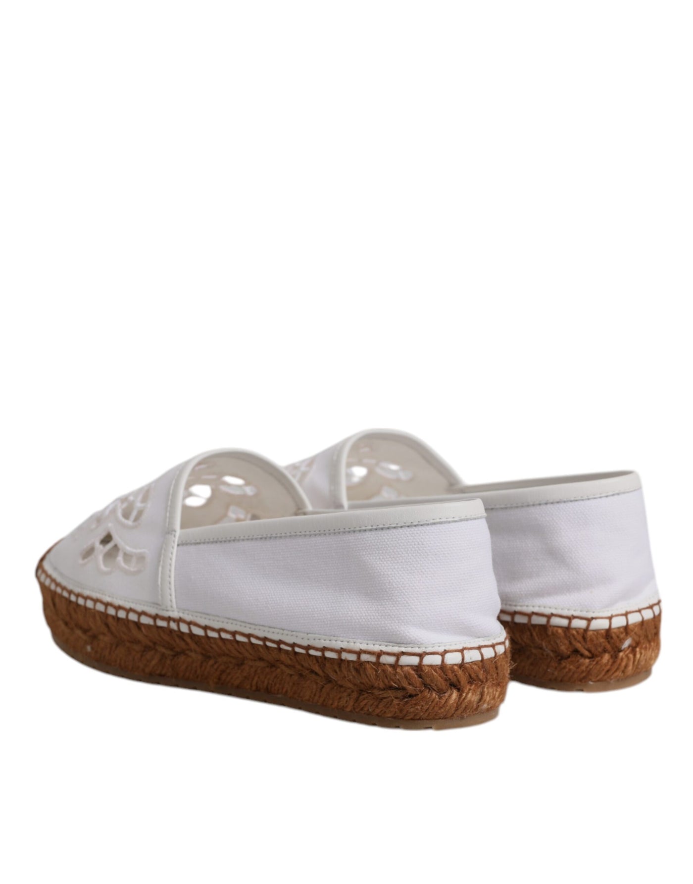 Dolce &amp; Gabbana Witte Logo Eyelet Slip On Espadrilles Schoenen