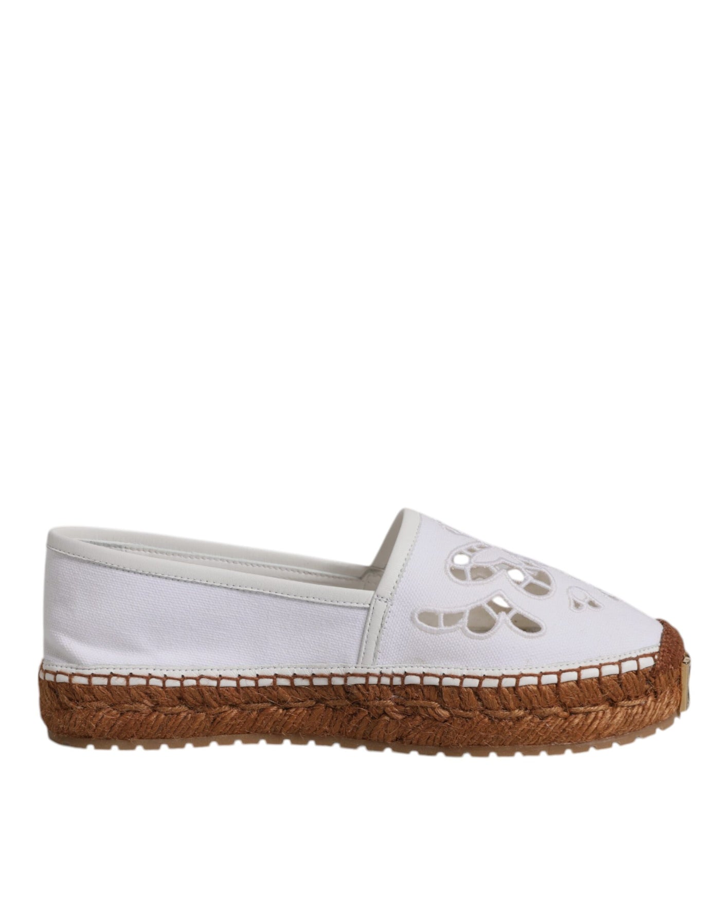 Dolce &amp; Gabbana Witte Logo Eyelet Slip On Espadrilles Schoenen