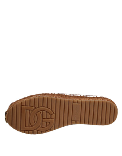 Dolce &amp; Gabbana Witte Logo Eyelet Slip On Espadrilles Schoenen