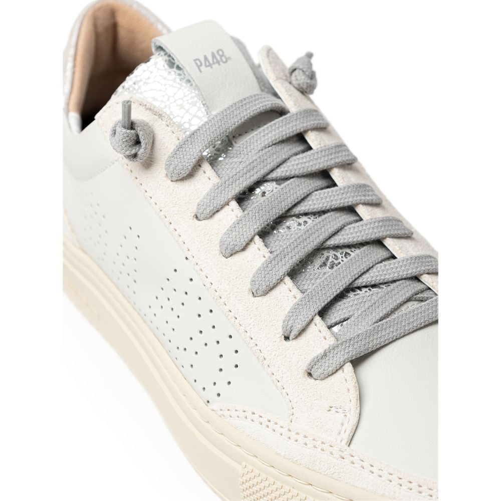 P448 Witte leren sneaker