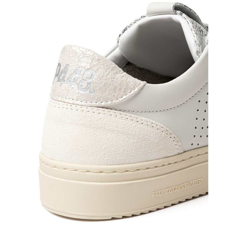 P448 Witte leren sneaker