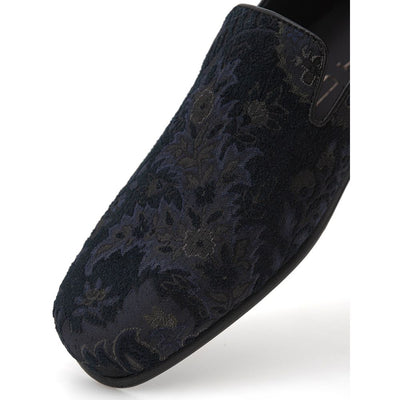 Mocassins à enfiler en cuir bleu Etro