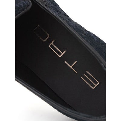 Mocassins à enfiler en cuir bleu Etro