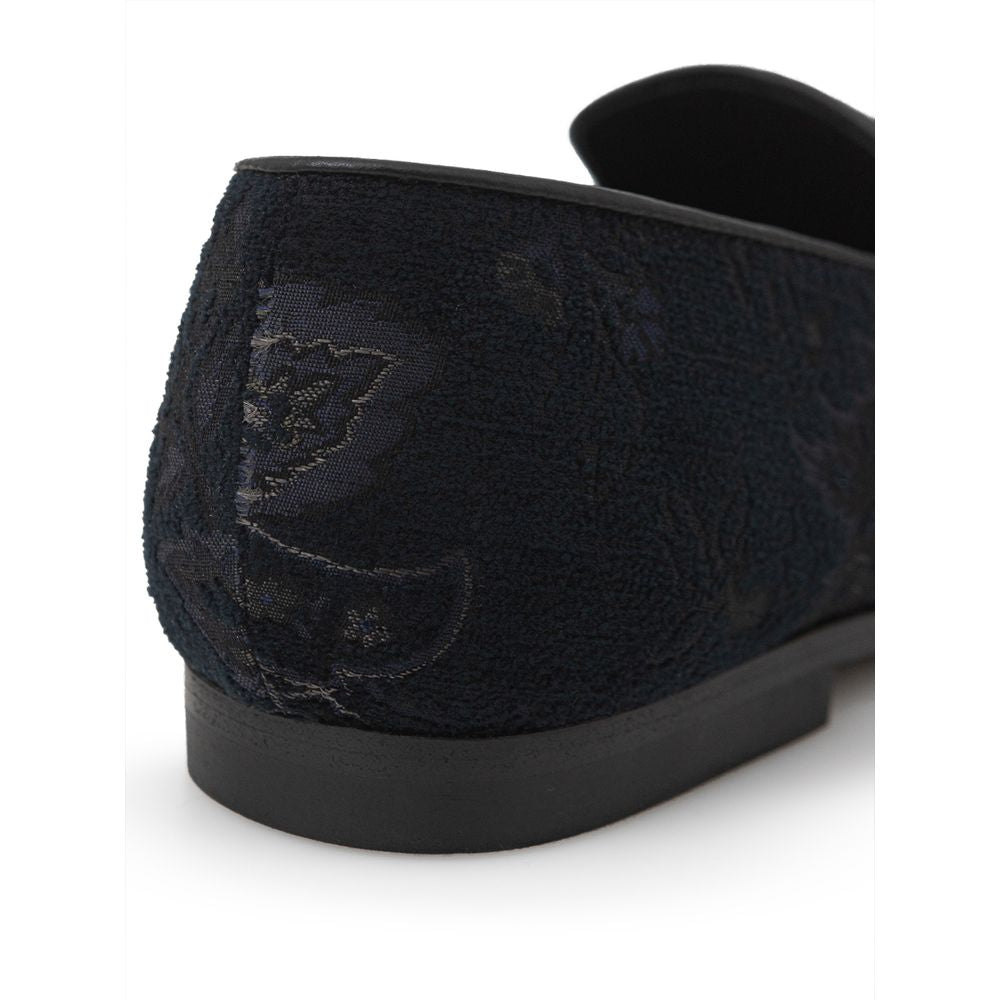 Mocassins à enfiler en cuir bleu Etro
