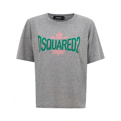 Dsquared² Chic Grijs Katoenen T-shirt voor de Moderne Vrouw