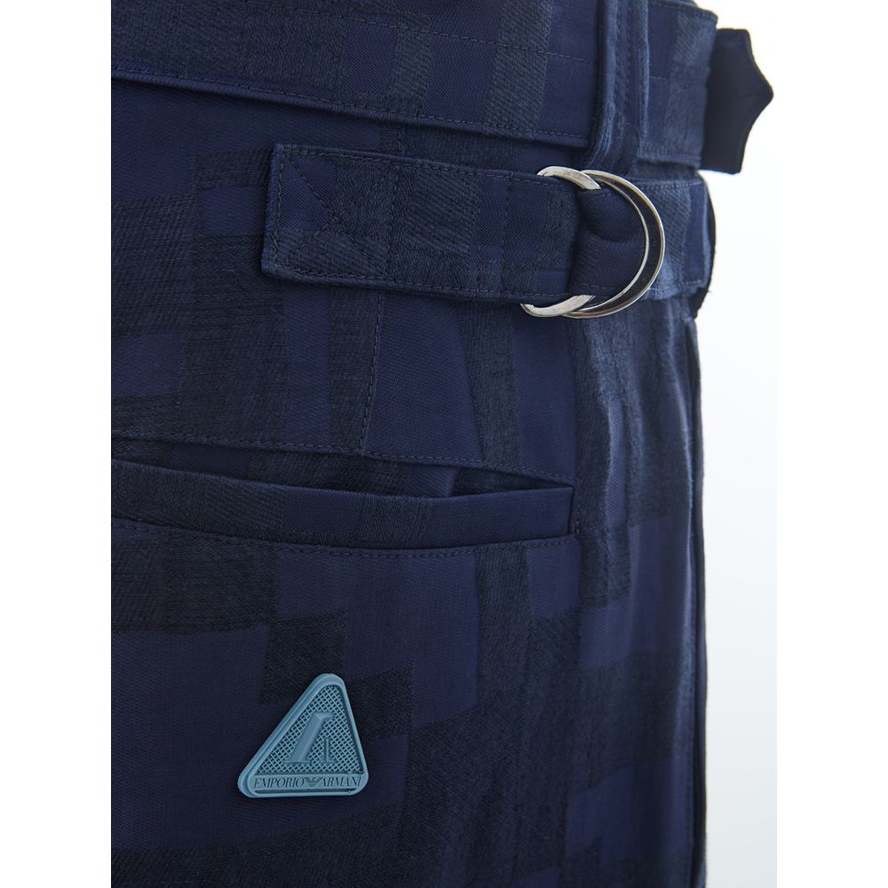 Emporio Armani Blauwe Linnen Broek