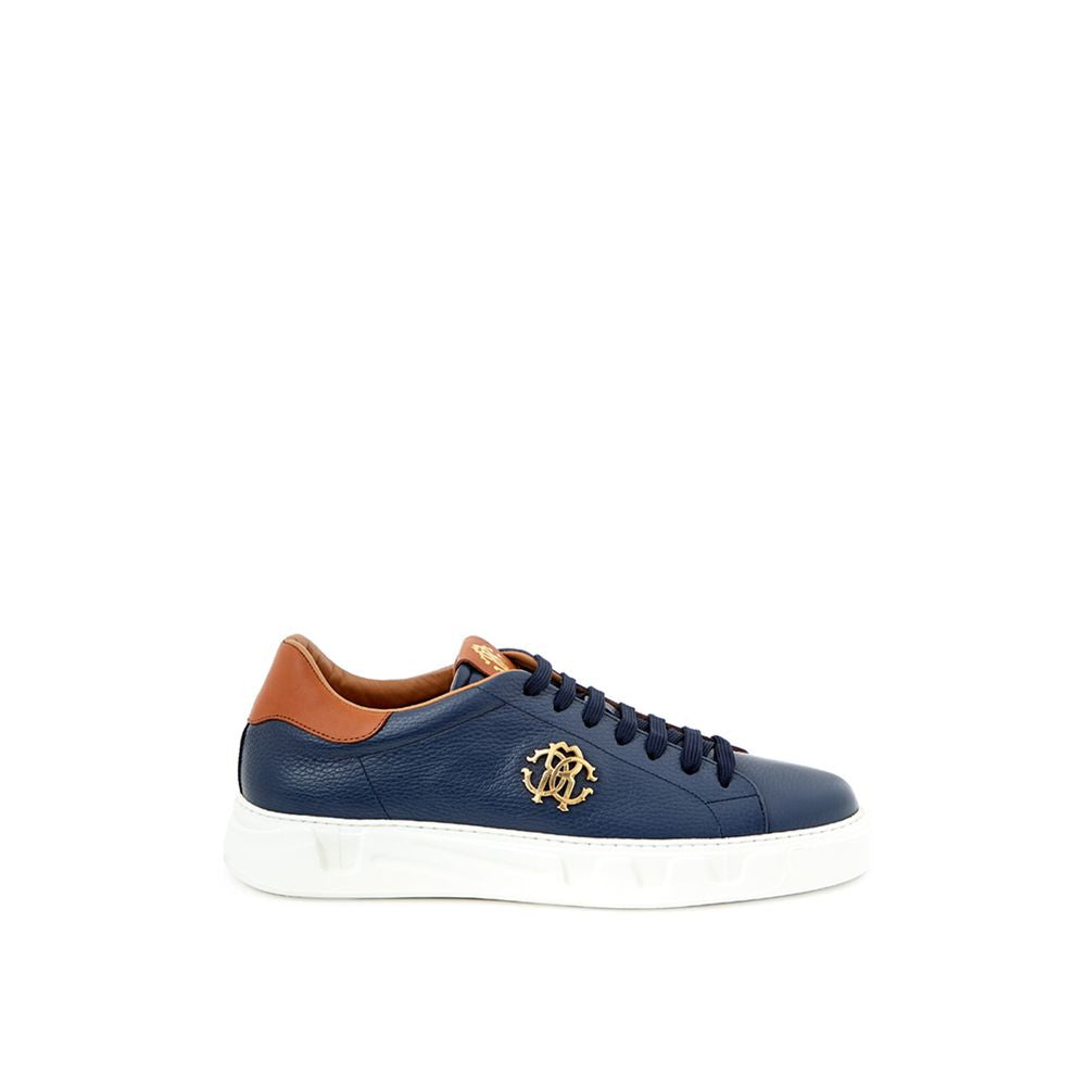 Roberto Cavalli blauwe leren sneaker
