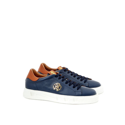 Roberto Cavalli blauwe leren sneaker